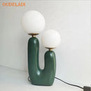 GobekUsa Glass Ball LED Table Lamp: Green Pink Resin Nordic Style for Home Decor