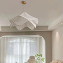 GobekUsa LED White Fabric Pendant Light for Living Room Bedroom Dining Table