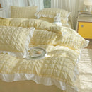 GobekUsa Bubble Gauze Lace Duvet Cover Set - Cooling & Durable Bedding Kit for Summer