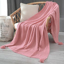 GobekUsa Knitted Sofa Throw Blanket with Fringe Yarn