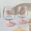 GobekUsa Kawaii Rabbit Glass Goblet: Cute Juice Cup for Girls