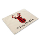 GobekUsa Christmas Linen Dining Table Mats - Festive Home Decor with Santa Claus Print