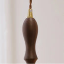GobekUsa Green Glass Walnut Wood LED Pendant Light, Nordic Modern Hanging Lamp