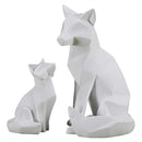 GobekUsa Geometric Fox Sculpture Modern Home Decor Abstract Ornaments Statues