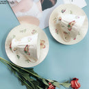 GobekUsa Butterfly Gold Ceramic Cup & Saucer Set