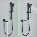 GobekUsa Black Rainfall Shower Faucets with Slider Bar and Embedded Mixer