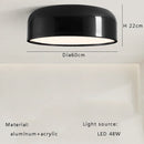 GobekUsa Italian Minimalist Round LED Ceiling Lamp Black White Bedroom Light