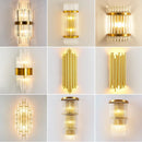 GobekUsa Gold Crystal LED Wall Lights for Bedroom Living Room Home Decoration