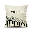 GobekUsa Letter Notes Piano Graphic Print Linen Pillowcase 45x45cm Living Room Decor