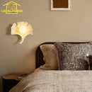 GobekUsa Ginkgo Biloba Resin Wall Lamp LED Art Decor for Bedroom & Living Room