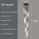 GobekUsa Loft Black Chandelier: Acrylic Villa Ceiling Lamp for Living Room & Staircase