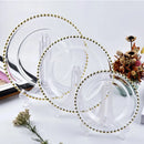 GobekUsa Gold Beads Glass Plate, Large Round Fruit Plate for Stylish Dining