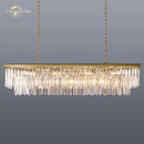 GobekUsa LED Rectangular Crystal Chandelier for Dining Living Kitchen Island