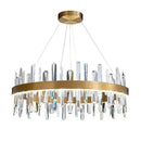 GobekUsa K9 Crystal LED Round Chandelier for Kitchen Living Room Bedroom Decor