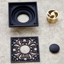 GobekUsa Black Anti-odor Floor Drain 10x10cm Square Bathroom Shower Hardware