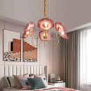 GobekUsa Lotus Leaf Glass Ceiling Chandelier with E14 Bulb