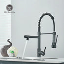 GobekUsa Dual Spout Brass Kitchen Sink Faucet with 360° Rotation - Chrome