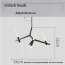 GobekUsa LED Chandelier: Modern Gold Black Ceiling Pendant for Kitchen Dining Living Bedroom
