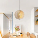 GobekUsa Japanese Moon Pendant Light Wood Chandelier for Home Decoration