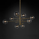 GobekUsa Black Gold Glass LED Chandelier for Living Room Bedroom Restaurant