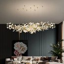 GobekUsa Luxe Ginkgo Leaves Chandelier Pendant Light for Living Room Bedroom