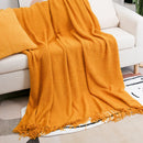 GobekUsa Cozy Knitted Sofa Blanket with Tassels - Versatile Home Decor and Wrap