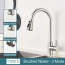 GobekUsa Black Kitchen Faucet: Single Handle Pull Out Mixer, Two Function Hot and Cold Water Taps