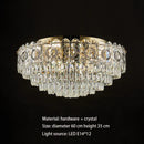 GobekUsa Crystal Ceiling Lamp: Modern Simple Golden Round Light for Living Room, Bedroom, Study