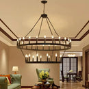 GobekUsa Iron Round LED Pendant Chandelier for Living, Cafe, Restaurant décor