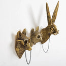 GobekUsa Golden Deer Head Wall Hook: Antique Bronze Resin Animal Pendant for Stylish Wall Decor