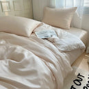 GobekUsa Ice Silky Solid Bedding Set - Cooling Satin Smooth Quilt Cover Set