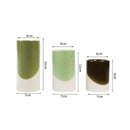GobekUsa Green Cylinder Candle Holder Set for Romantic Home Decor