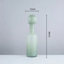 GobekUsa Grey Round Glass Vase Hammer Lid Terrarium Home Decoration