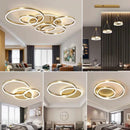 GobekUsa LED Round Ceiling Chandelier for Modern Living Room, Bedroom, Restaurant - Circle Rings Lighting Fixture