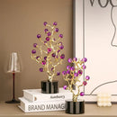 GobekUsa Amethyst Tree Metal Grapevine Statue Crystal Grape Home Decor