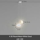 GobekUsa Kids Star Cloud Moon Pendant Lamp with Remote Control Dimming