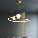GobekUsa Gold Nordic Ring LED Ceiling Chandelier for Dining Room Pendant Lighting