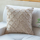 GobekUsa Cotton Diamond Cushion Cover in Mustard Orange Beige for Living Room Sofa Bed
