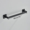 GobekUsa Black Bathroom Accessories Set: Robe Hook, Towel Rail, Shelf, Paper Holder