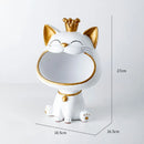 GobekUsa Lucky Cat Sculpture: Modern Table Decoration & Storage Box Ornament