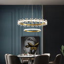 GobekUsa Gold Crystal Ring Chandelier Pendant Light, Luxury Modern Design for Home Décor