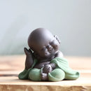 GobekUsa Ceramic Maitreya Buddha Statue Tea Sculpture Figurine Craft Display Ornament
