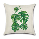 GobekUsa Green Leaves Decorative Pillow Case - Simple Style Cotton Linen Sofa Cushion Cover