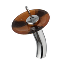 GobekUsa Glass Rocker Handle Basin Faucet, Waterfall Mixer Taps, Chrome Finish