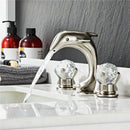 GobekUsa Gold Basin Faucet: Brass Nickel Dolphin Bathroom Sink Faucet, 3 Hole Widespread