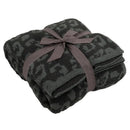 GobekUsa Leopard Print Knitted Fleece Blanket: Super Soft & Lightweight for Sofa Nap