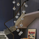 GobekUsa Crystal Chandelier Stair Pendant Lamp Living Room Pendant Lights Interior Lighting