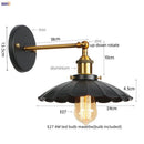 GobekUsa Gold Industrial LED Wall Lamp for Loft Stair, Coffee Bar, Bedroom