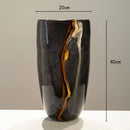 GobekUsa Black Glass Vase Flower Pot for Terrarium Room Decoration and Floral Arrangement
