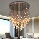 GobekUsa Large Gold LED Crystal Ball Chandelier for Modern Luxury Living Room
